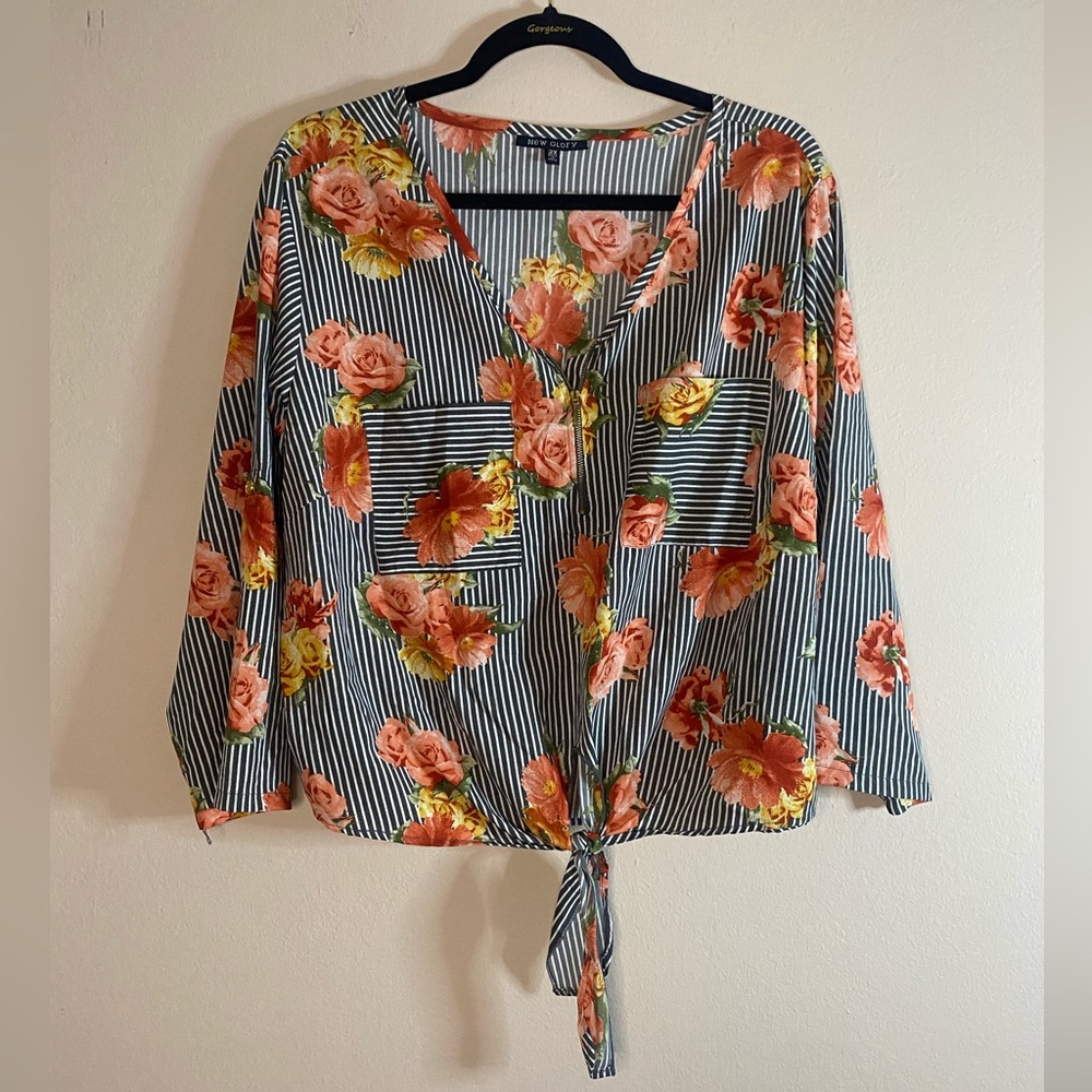New Glory Floral Crop Top Size 2X Women Girls